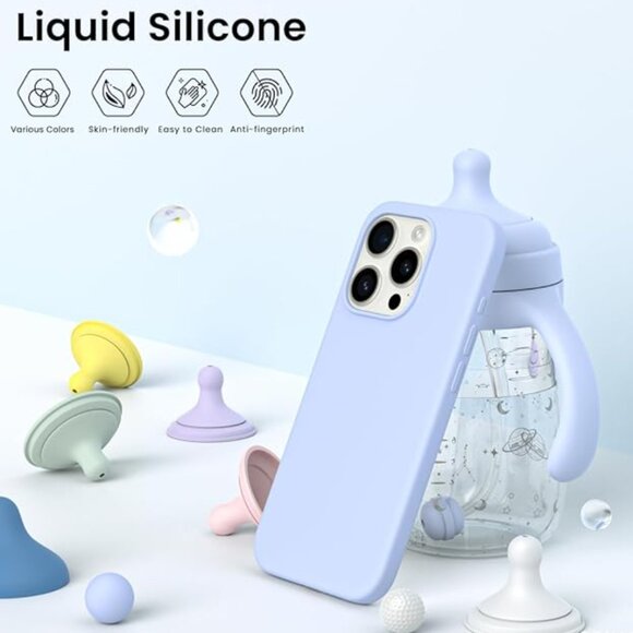 Amazon | ORNARTO iPhone 15 Pro Max Case in Baby Blue - Picture 4 of 6